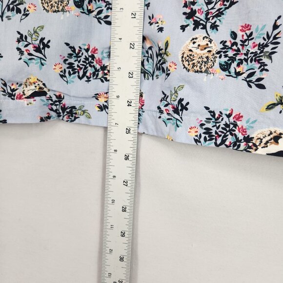 Vera Bradley Blue Hedgehog Pajama Shorts Set Women's XL Short Sleeve Button Up - Picture 4 of 14